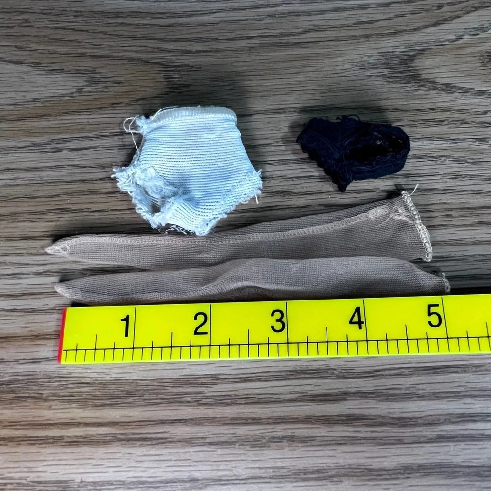 Vintage Doll‎ Clothes Set Mesh Stockings Distressed Shorts Lace Top 12in Doll
